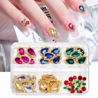 30pcs water drop shape alloy 3d nail rhinestones crystal glass stones design charm diy manicure diamonds nail art decorations