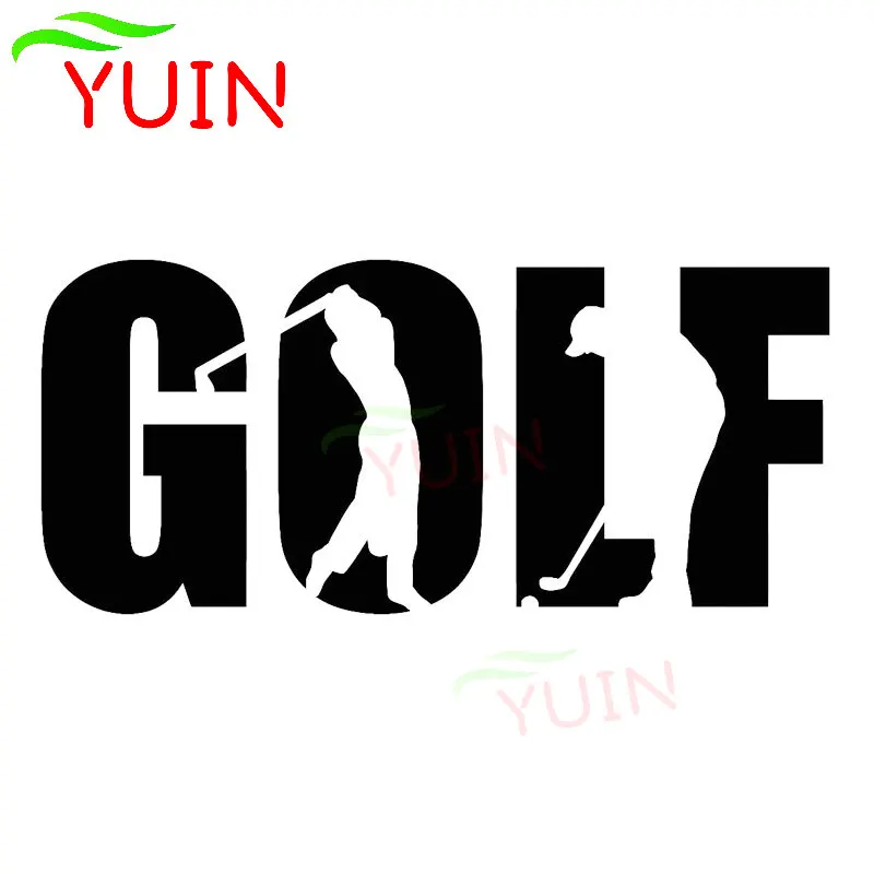 

YUIN Golf Word Golfer Sports Decals Fashion Window Decoration PVC Waterproof Sunscreen Car Sticker Black/white/red/laser/silver