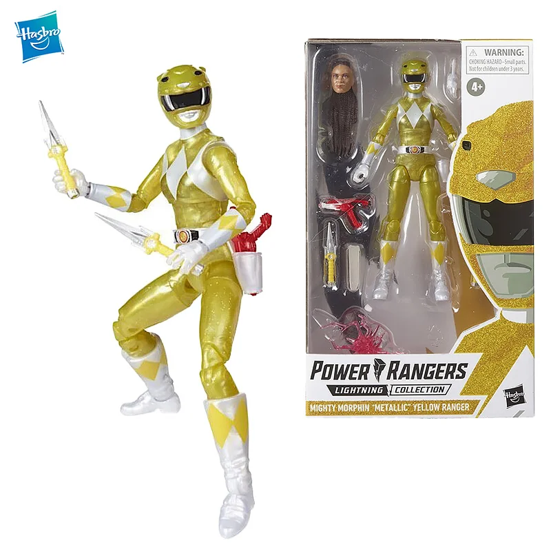 

Hasbro Power Rangers Lightning Collection Mighty Morphin Metallic Yellow Ranger Action Figure 6 Inch Model Collectible Toys