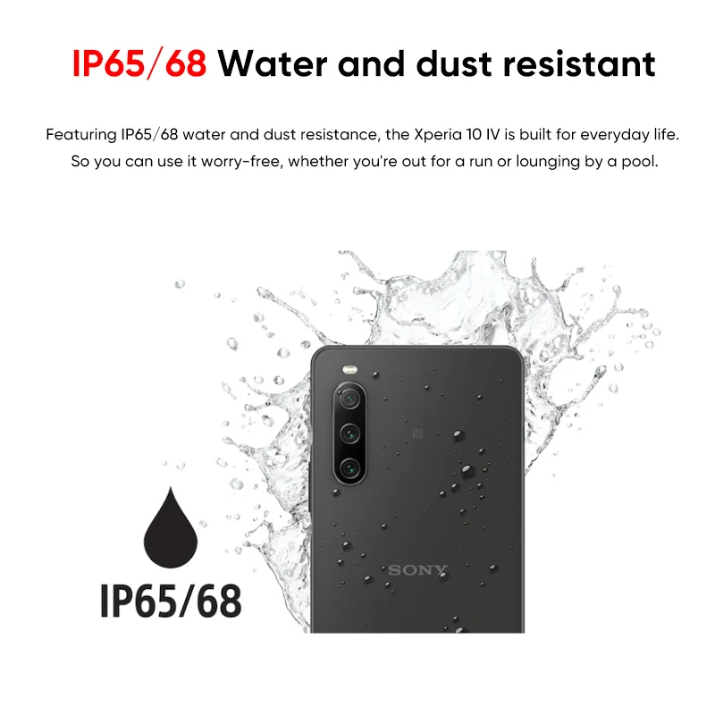 Original Sony Xperia 10 IV 5G Smartphone Snapdragon 695 5000mAh Battery IP65/68 rating water resistance 6.0