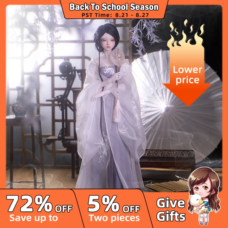 Jessie BJD Doll 1/3 WIth Roselle Second Female Body Resin Toys Chinese Style Purple Hanfu Skirt Doll Gift for Girl