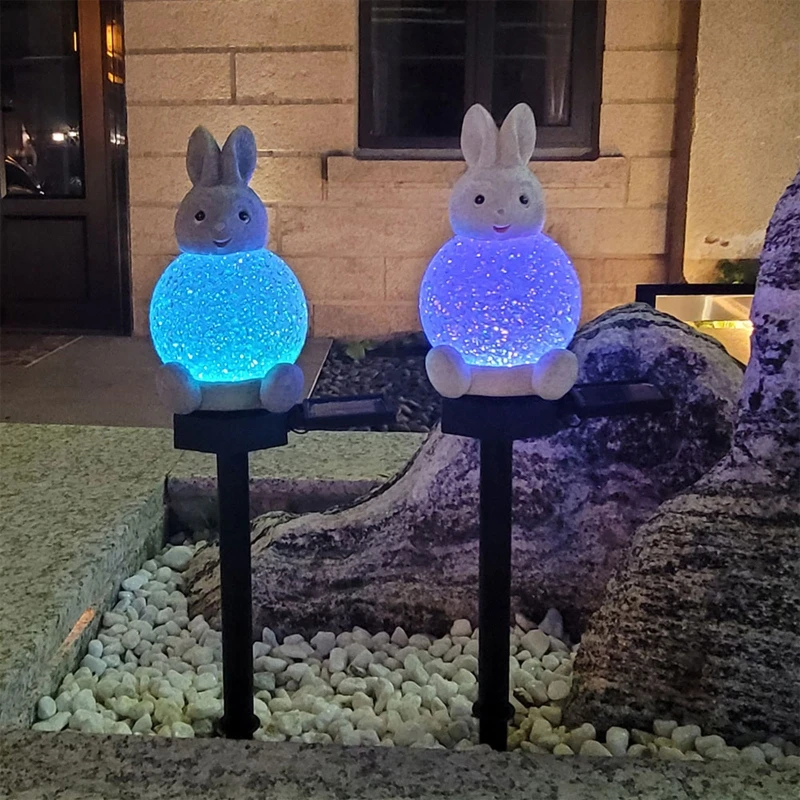 

Уличные водонепроницаемые прочные светодиодсветодиодный светильники в форме кролика IP55 на солнечной батарее для сада, улицы, украшения для всей семьи, для дорожек, двора, газона
