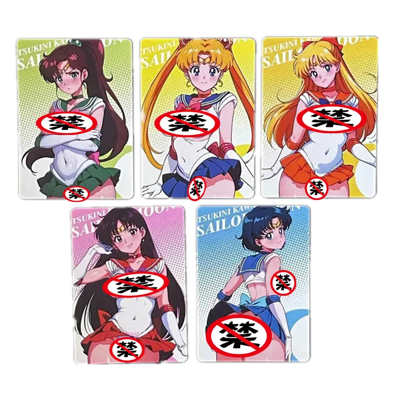 

5Pcs/set Anime Sailor Moon Water Ice Moon Kawaii Heroine Sexy Nude Card Flash Card Acg Diy Gift Toy Classic Game Collection Card