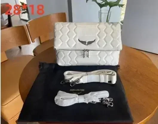 

ZADIG&VOLTAIRE Shoulder Bags For Women Crossbody Bag Designer Wing Decoration 2Chains Straps Mini Rivet Black Pink Flap Zipper