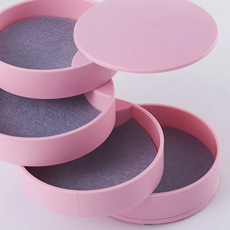 

Rotating Jewelry Storage Box Makeup Organizer Bracelet Earrings Plastic Display Rack Jewelry Dust-proof