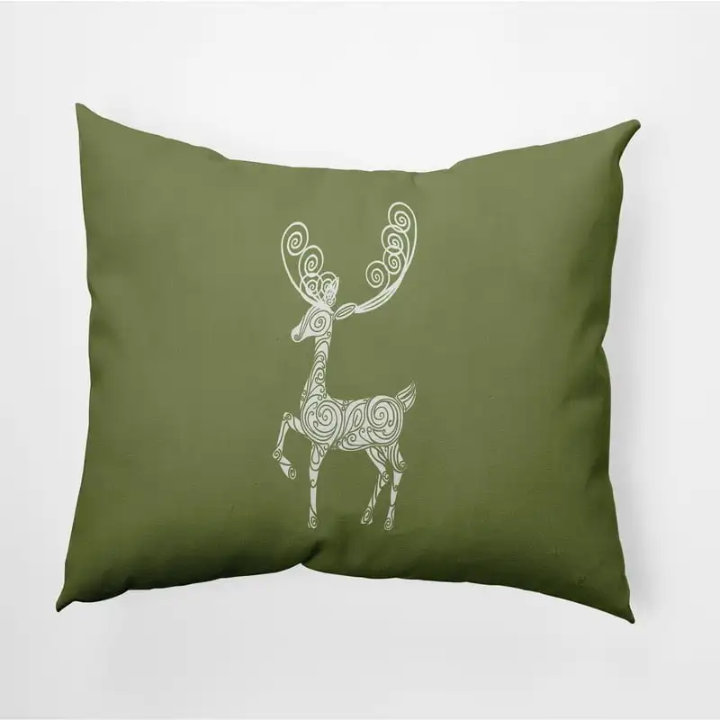 

x 20" Fancy Reindeer Outdoor Throw Pillow