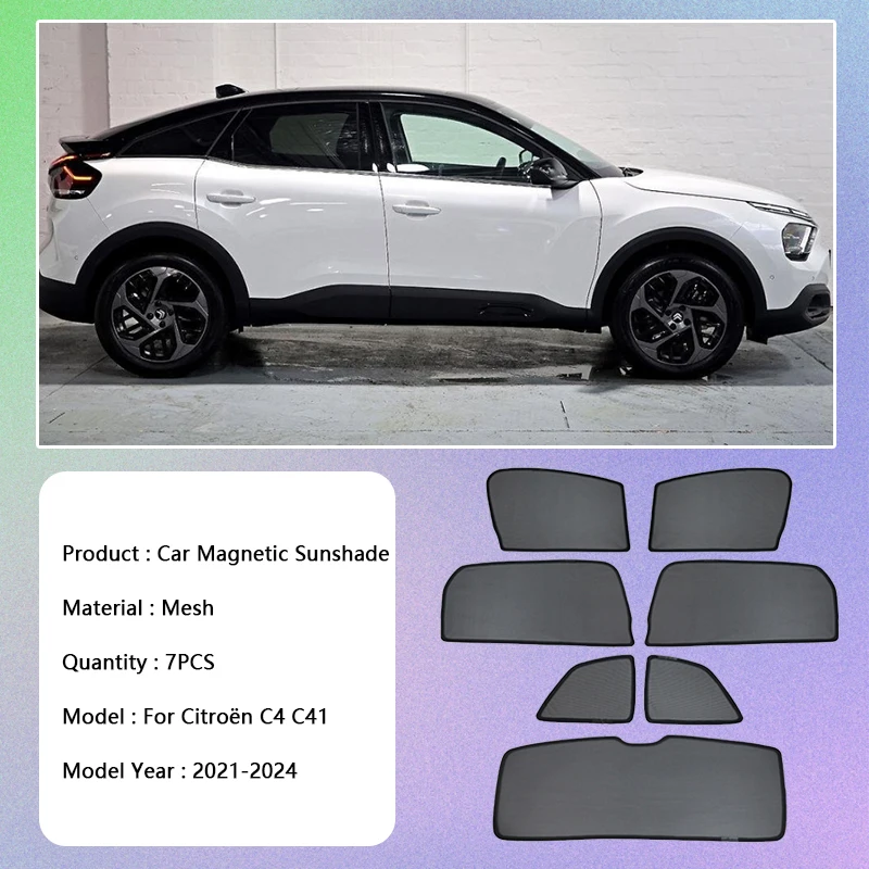Магнитный солнцезащитный козырек для Citroen C4 C41 MK3 2021 2022 2023 2024 защита от УФ-лучей
