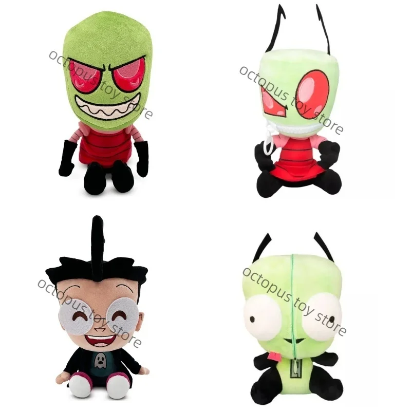 Фото Новый Zim Zippermouth плюшевый зеленый Invader Monster Red Eyed Monster улыбающийся мальчик Dib коллекция модель игрушки для детей подарки на день рождения №1