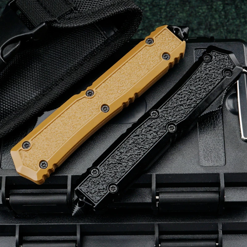 Фото Micro Makora II OTF Knife Tech D2 Складное лезвие Портативные уличные универсальные инструменты EDC Тактические карманные ножи с цинковой алюминиевой ручкой №2