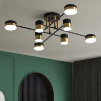 nordic minimalist led ceiling chandelier black iron for bedroom table dining living room pendant lamp deco house luster lighting