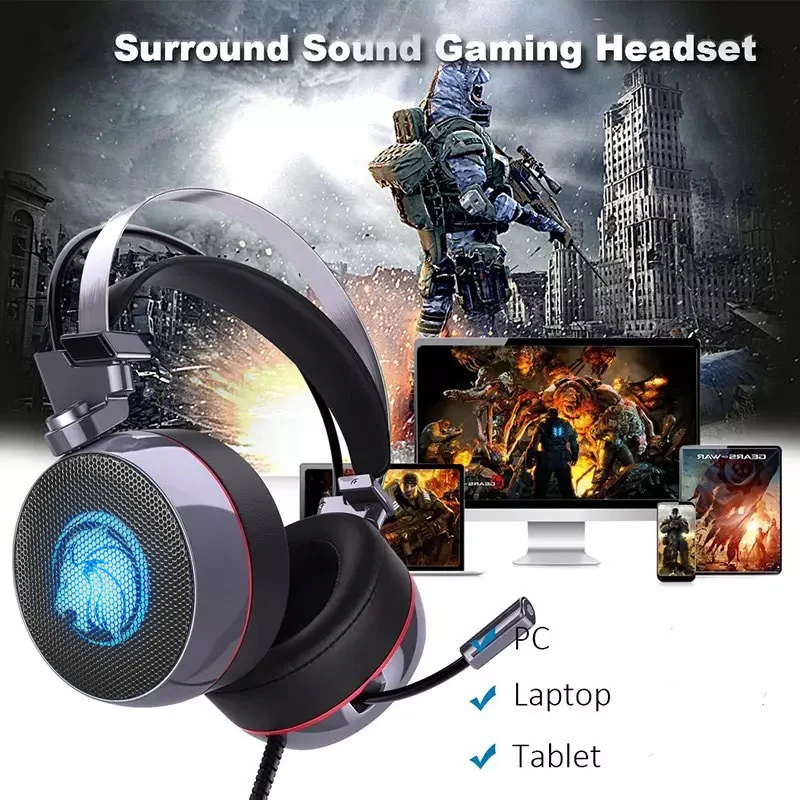 Gaming Headphones Zop N43 Gaming Headset with Mic 7.1 Surround Vibration Deep Bass for PC Computer PS4 Headset Gamer images - 6