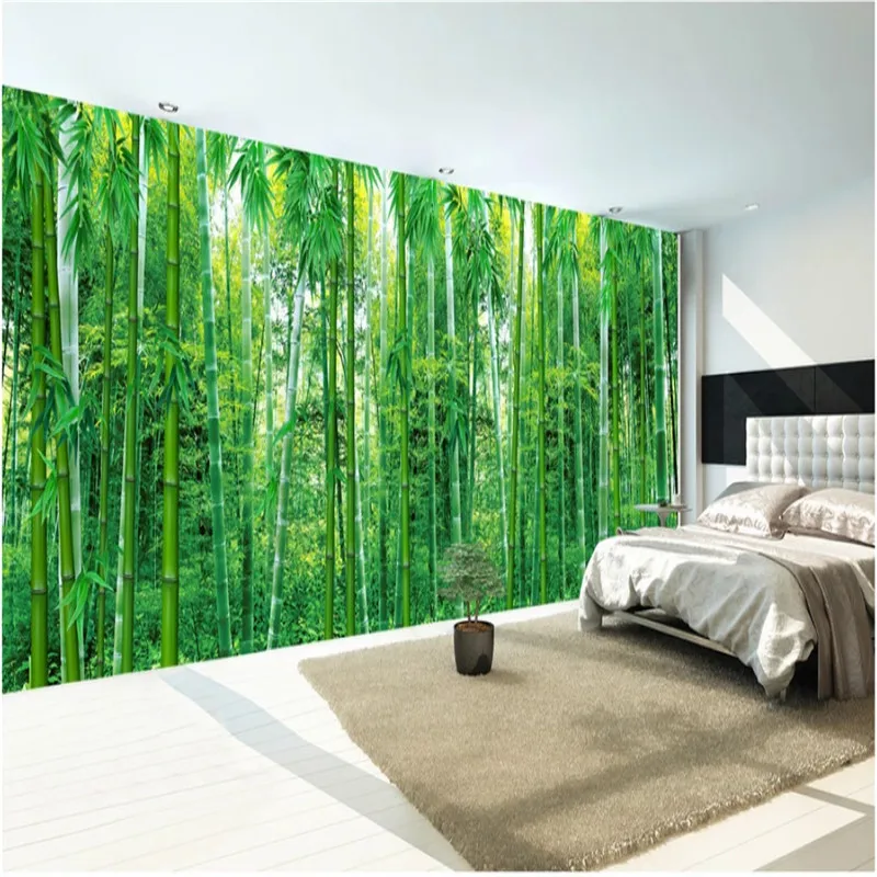 Green Large HD Bamboo Forest 3D Photo Wallpapers for Living Room Bedroom Extended Space Wall Mural 3D Wall Papers Home Decor