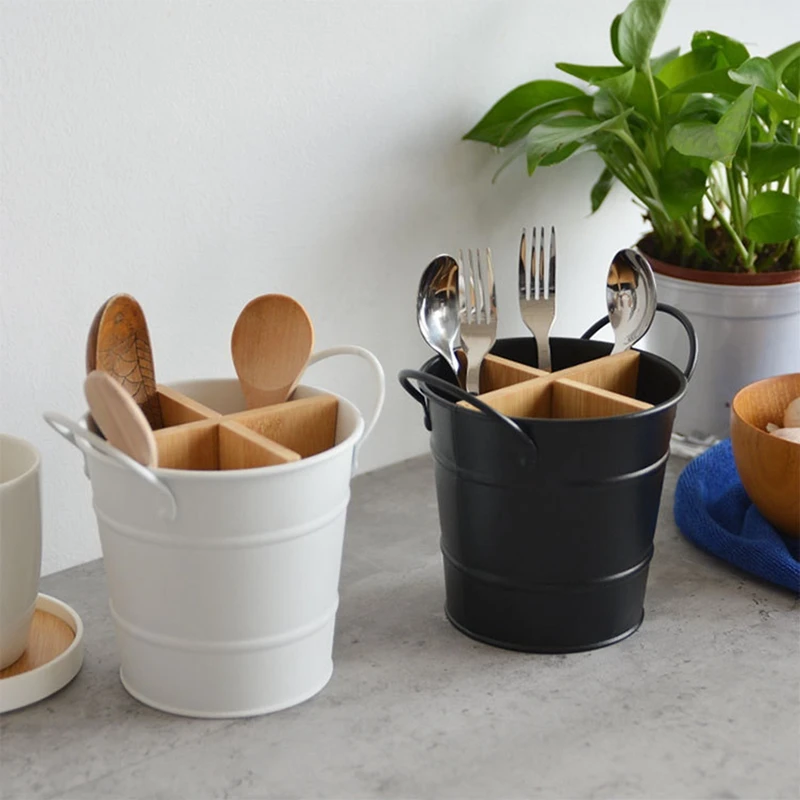 

Kitchen Cutlery Organizer Knife Stand Storage Holder Separate Spoon Fork Chopstick Kitchenware Cooking Tool Bucket