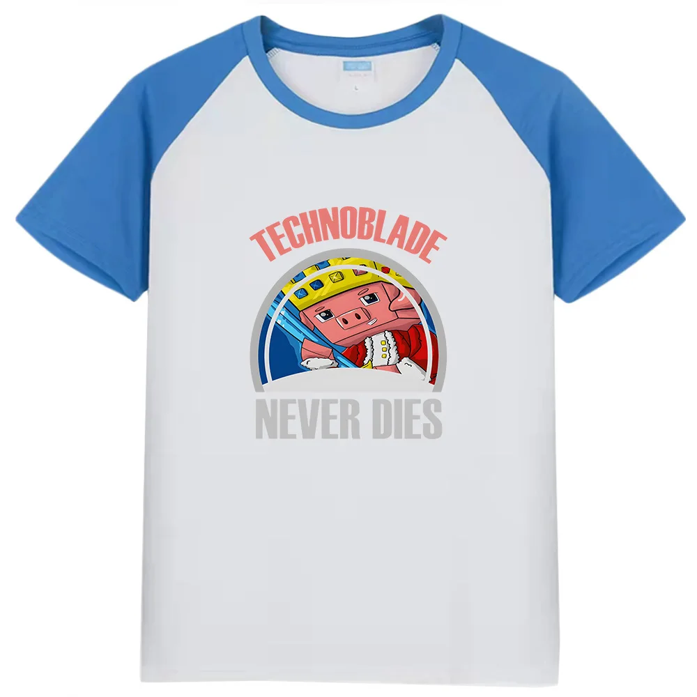 Technoblade Never Dies T-Shirt Kawaii Girls Dream SMP Tshirt Children's Casual Short Sleeve Kids 100%cotton Top Boys Graphic Tee