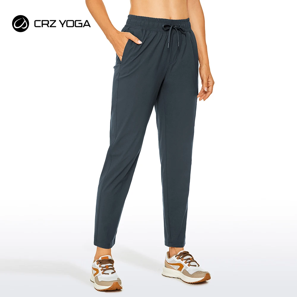 

CRZ YOGA Women's Lightweight Cargo Hiking Pants Quick Dry Drawstring Travel Workout Athletic Sweatpants with Pockets