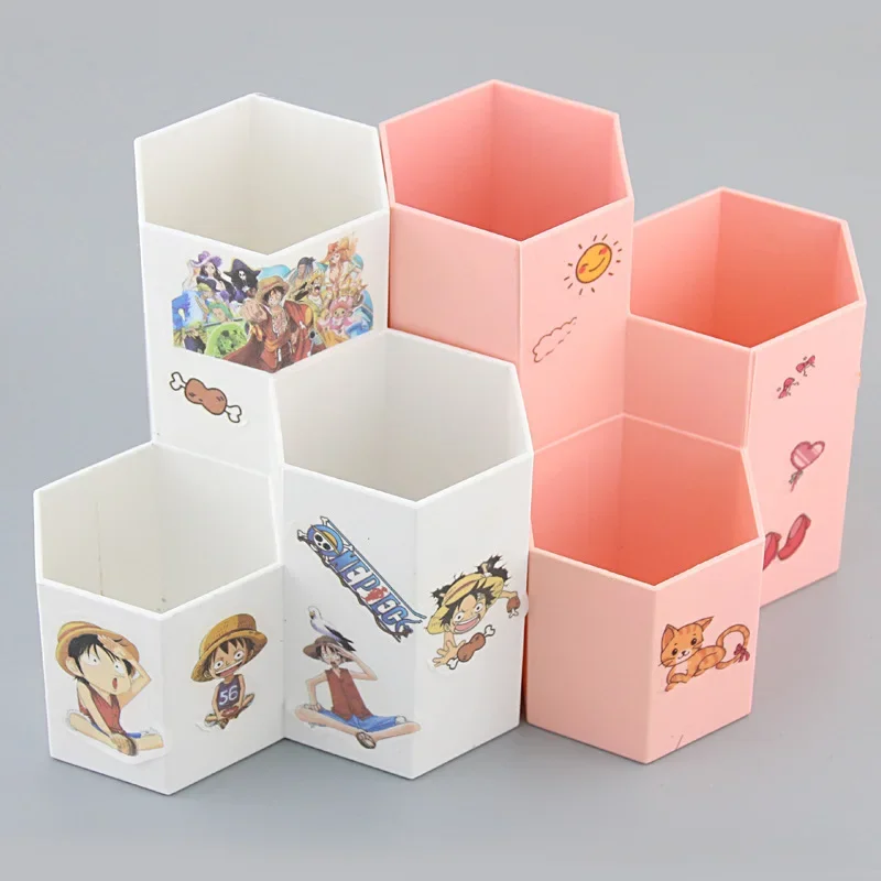 

Модный простой косый шестигранный футляр для ручек, многофункциональный настольный органайзер для хранения косметики для студентов и офиса