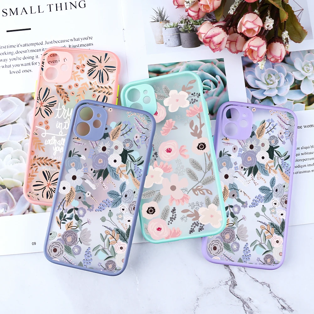 

Flower Painted Case For iPhone 13 Pro Max Fundas For iPhone 11 12 Pro XR XS Max 7 8 Plus 6S 6 Plus 13 12 Mini SE 2020 Back Cover