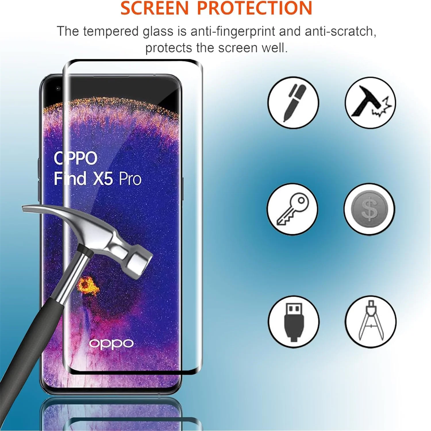Для OPPO Find X5 Pro 9H изогнутая четырехсторонняя клейкая защита для экрана 2/4 шт HD