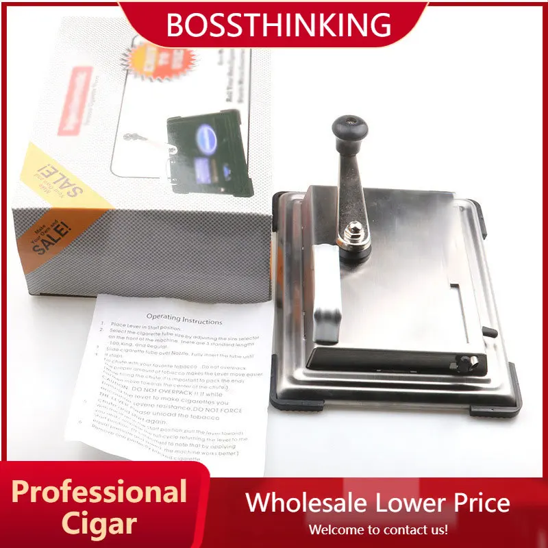 

Silver Hand-cranked Metal Cigarette Maker Push-pull Cigarette Maker Manual Stainless Steel Cigarette Maker Cigarette Machine