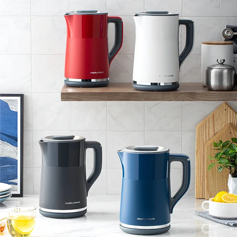Фото Электрический чайник Morphy Richards 1.5 л, бытовой, с термоизоляцией, регулировкой температуры, из нержавеющей стали №4