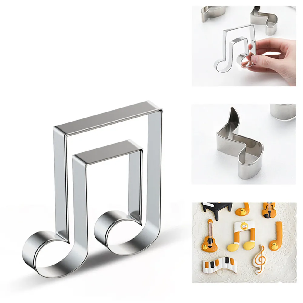 

Форма для печенья Music Note, форма из нержавеющей стали для пианино, скрипки, гитары, клавиатуры для пианино, форма для печенья, инструменты для украшения выпечки