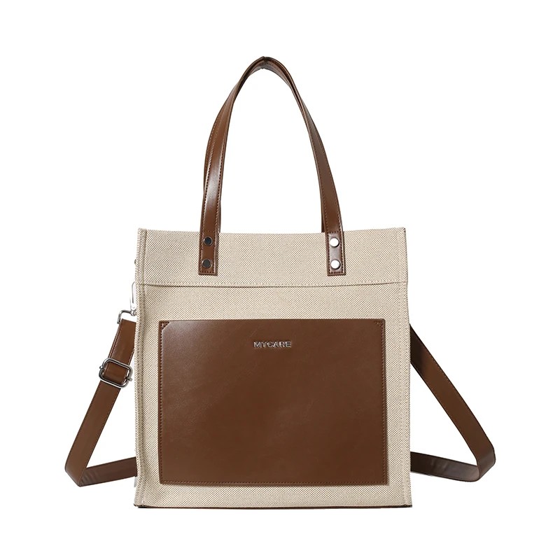 Винтажная Холщовая Сумка-тоут женская простая вместительная сумочка-тоут на