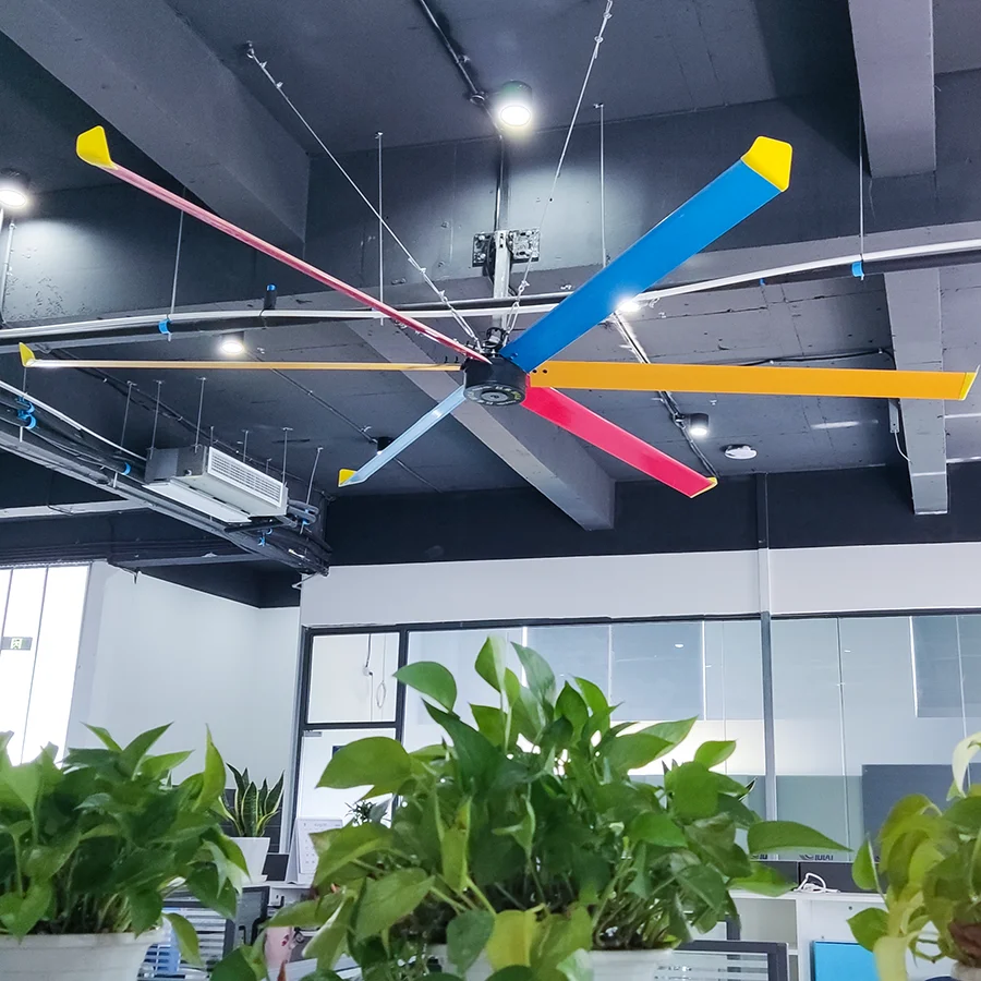 Китайский промышленный потолочный вентилятор HVLS 4м (13 футов) с низким уровнем шума и большим воздушным потоком для гаражей, оптом (art.: 3920da665bb21) - 3920da665bb21