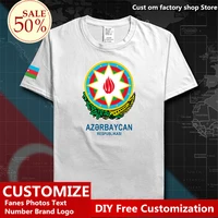 azerbaijan country flag %e2%80%8bcotton t shirt diy custom jersey fans name number brand logo cotton tee loose casual sports t shirt