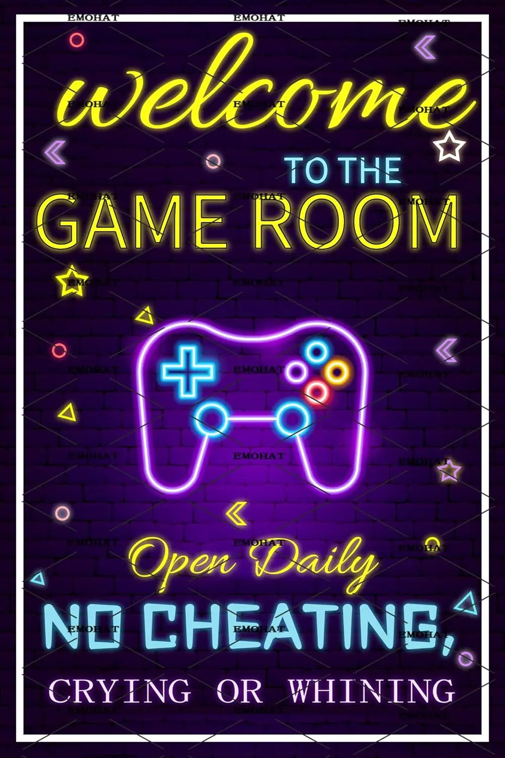 Плакат EMOHT Tn Metl Sgn Добро пожаловать в Gme Room Wll Decorton lumnum Home Lvng Спальня Мужчины Cve Grge Fmly