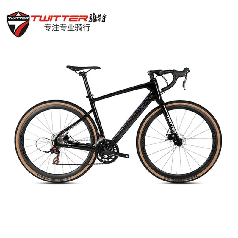 

2021Twitter Carbon Road Bike 24Speed Thru Axle 12*142mm Gravel Bike Light Weight Carbon Fiber Road Bicycle bikes for women bikes