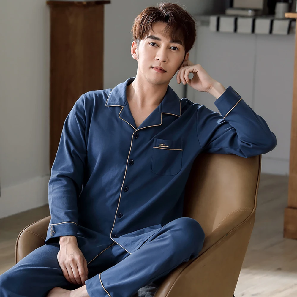 

Пижама 4XL, Весенняя Пижама, Удобная Осень 100%, пижама в клетку, повседневная мужская одежда для сна, хлопковые комплекты, мужские большие разм...