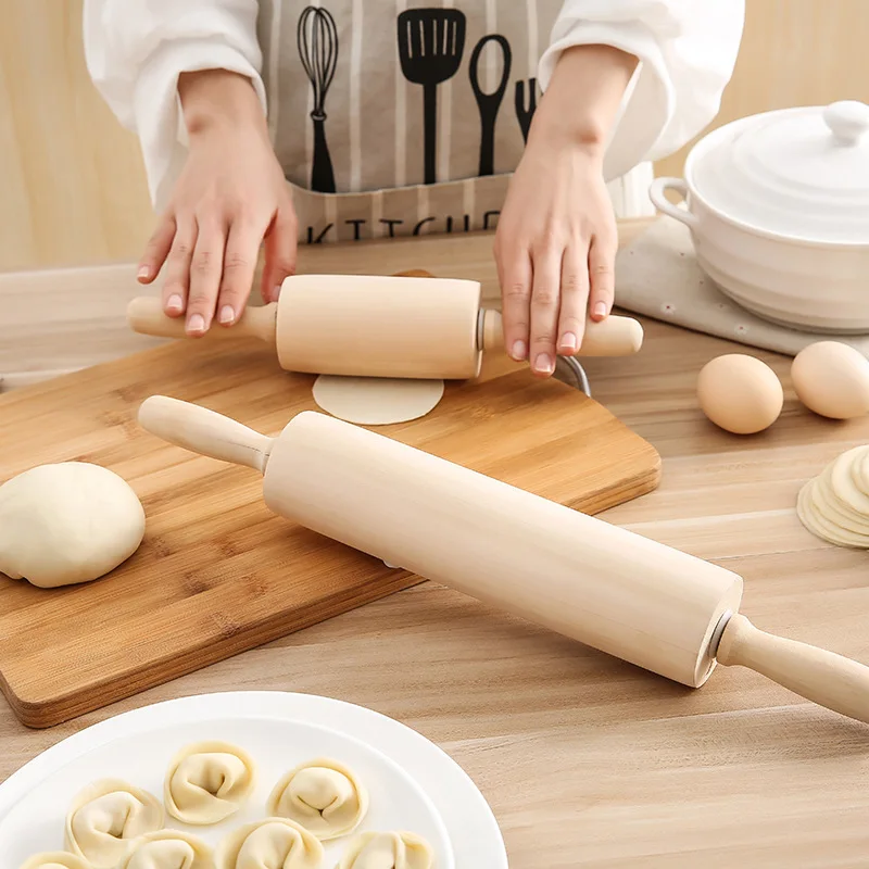

Rolling Pin Wooden Solid Wood Size Beech Wood Dry Rush Noodle Pressing Stick Dumpling Skin Rod Noodle Stick Home Baking Tools