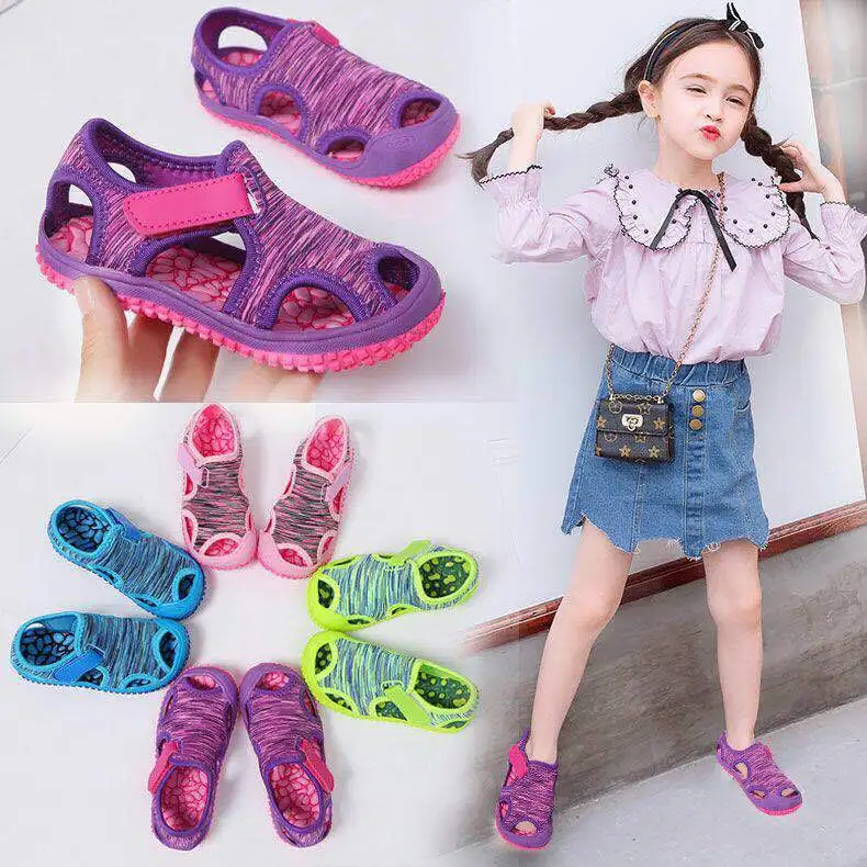 

Kids Sandals Summer Kids Baby Girls Boys Non-slip Outdoor Sneakers Soft Sole Hook Beach Sandals Children Sandals Girls Shoes