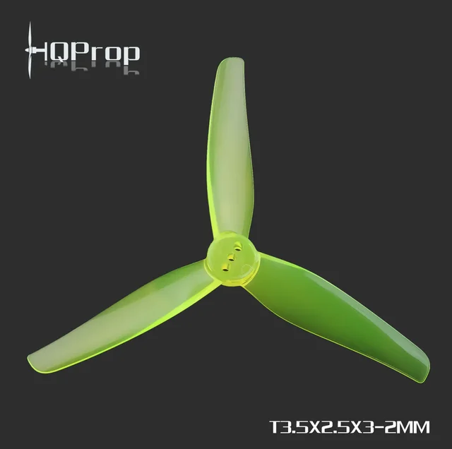 HQProp T3.5x2.5x3-2MM 3525 3-Blade 2mm Yellow PC Propeller