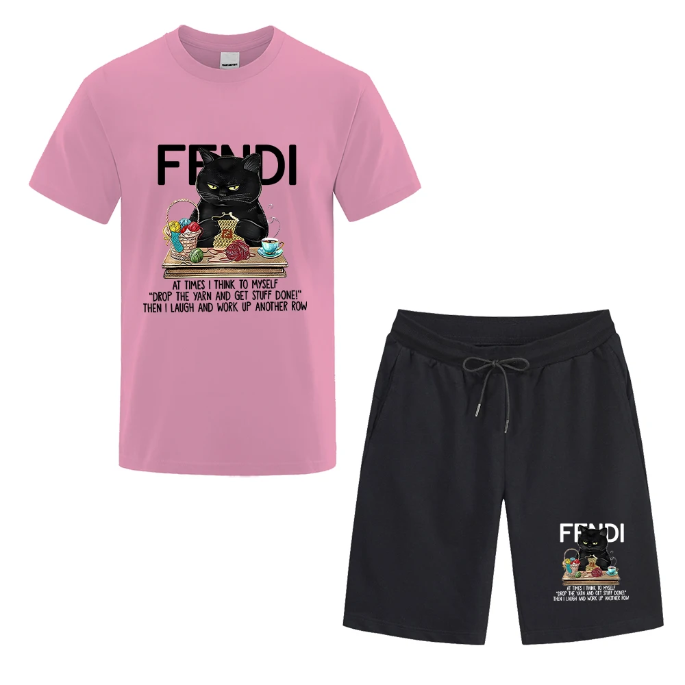 2023 Summer Men T-shirt Shorts Set Casual T-shirt Tracksuit Luxury Printed Short Sleeve Top Pants Tracksuit Streetwear Oversized