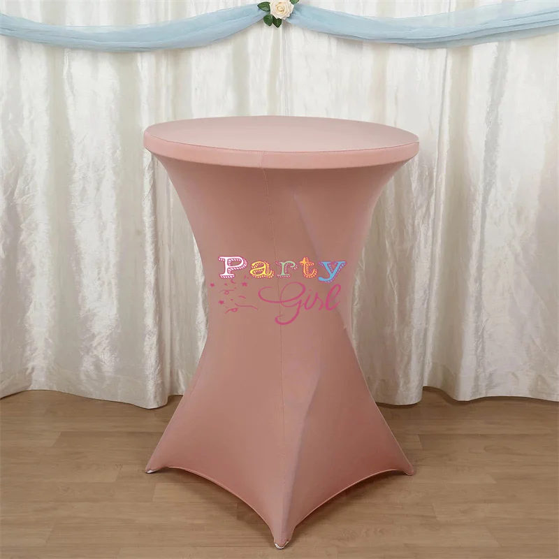 

22 Colors Wedding Table Cover Spandex Cocktail Table Cloth Lycra High Bar Table Linen Banquet Hotel Party Decoration