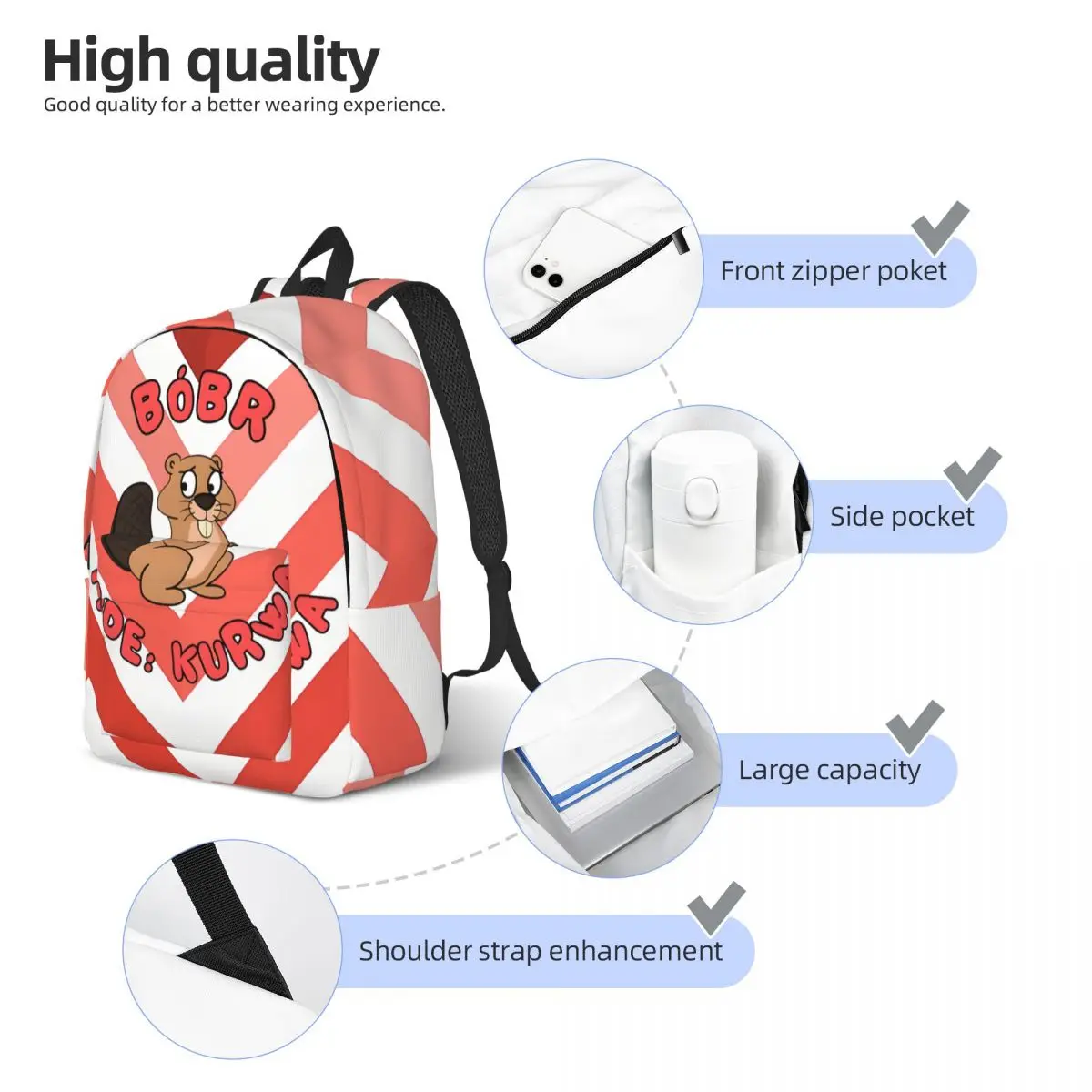 Для подарков милый Многофункциональный рюкзак Bobr Kurwa с режимом активации и