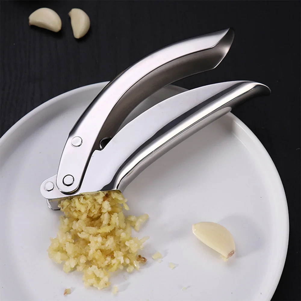 

Double Lever-Assisted Garlic Mincer Stainless Steel Anti-corrosion Anti-rust Crusher with Chamber Suitable for Ginger Leafy Herb