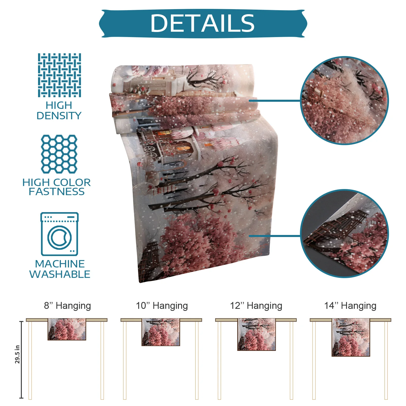 Рождественский снеговик снежная сцена розовый дом дорожка для стола декор 2024
