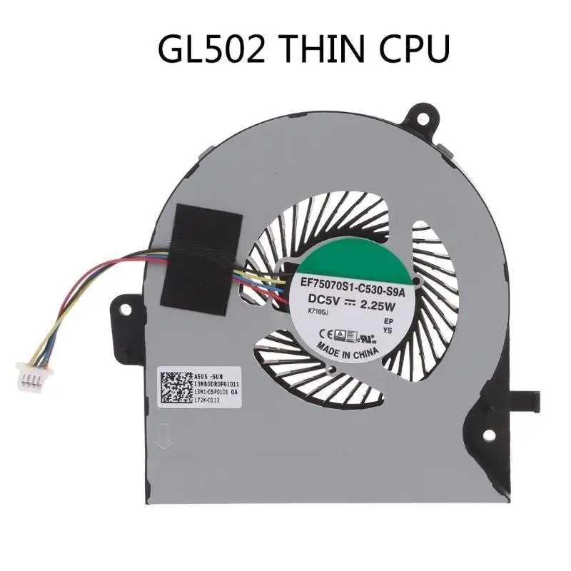 Фото 652F Новый вентилятор радиатора процессора для Rog Strix GL502 THIN радиатора процессора ноутбука №3