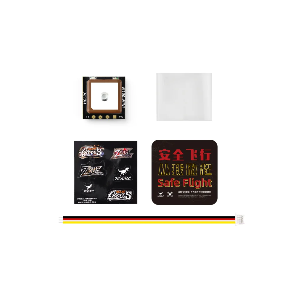 HGLRC M100 MINI GPS 10th Generation UBLOX Chip 3-mode Positioning 3.3V-5V for DIY FPV Racing Drone RC Freestyle 15x15x5.2mm