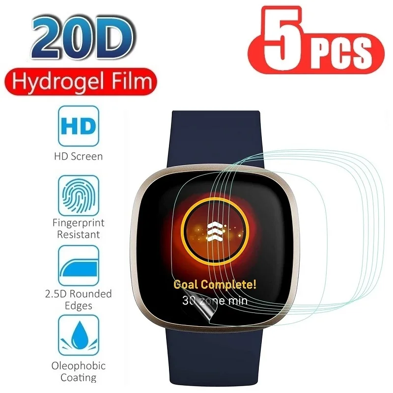 Protective Hydrogel Film for Fitbit Versa 4 3 2 Screen Protector for Fitbit Sense 2 (Not Glass) Protection Film Foil