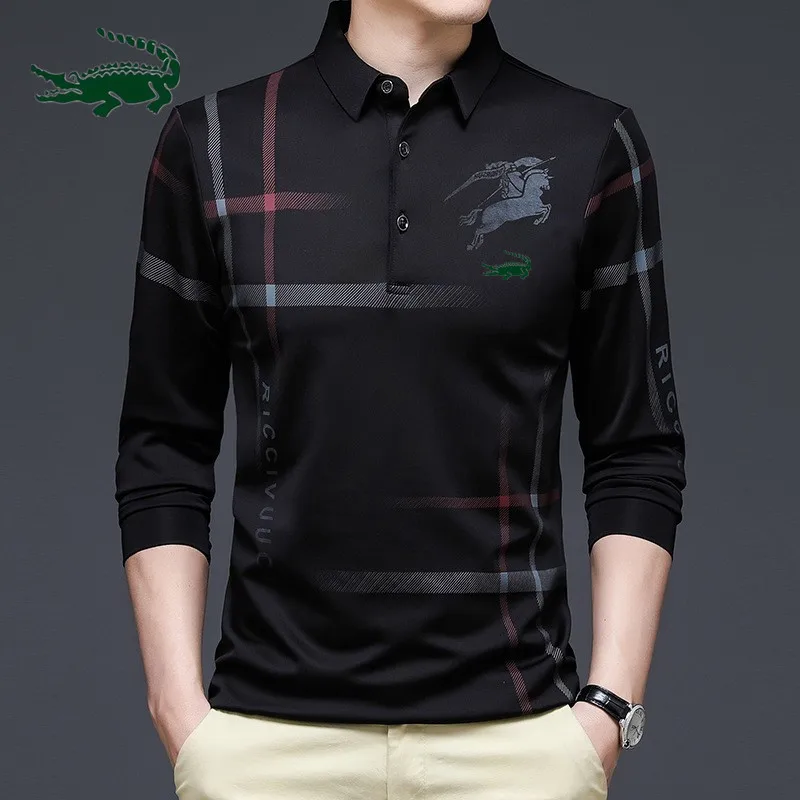 

2023 _ хлопковая рубашка-поло, мужская рубашка-поло с коротким рукавом и воротником, Мужская футболка с принтом логотипа, рекламная рубашка ...