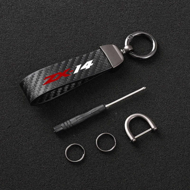 

High-Grade Leather Motorcycle keychain Horseshoe Buckle Jewelry for Kawasaki ZX14R ZX 14R ZX14 R 2018 2019 2020 2021