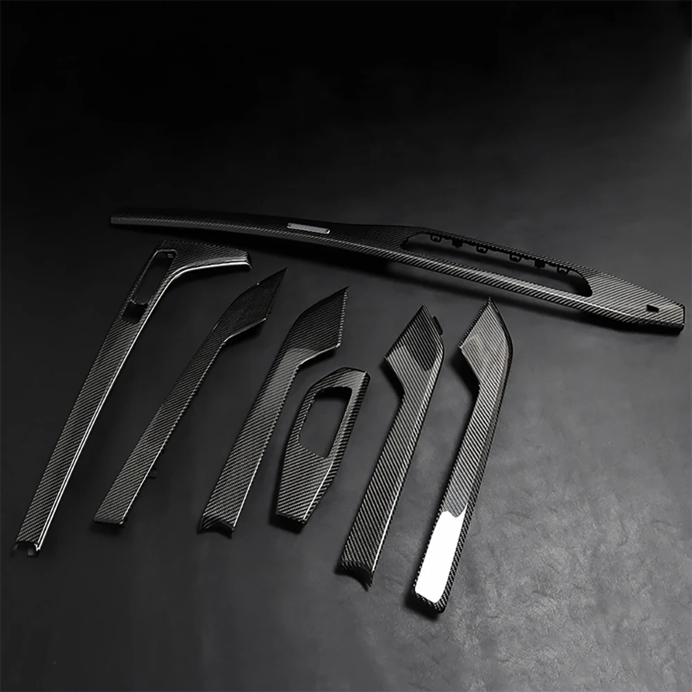 

Центральная внутренняя панель управления из углеродного волокна для Audi B9 B9PA A4 A5 S4 S5 2017-2024, внутренняя модернизация, 7 предметов, интерьер из углеродного волокна