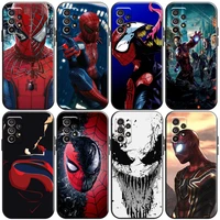 marvel luxury cool phone case for samsung galaxy a32 4g 5g a51 4g 5g a71 a72 4g 5g black back soft coque liquid silicon funda