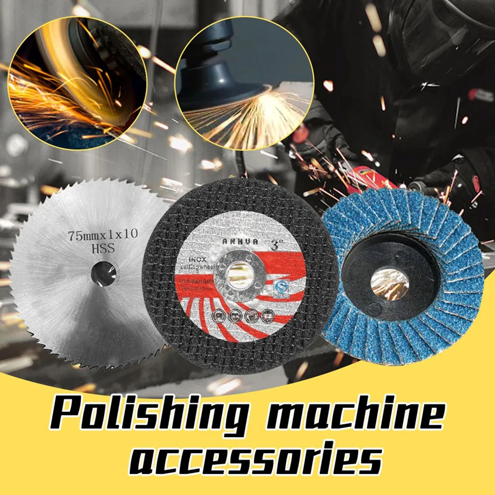 75mm Diameter 10mm Bore Grinding Disc Multifunction Electric Angle Grinder Attachment HSS Carbite Cutting Polishing Disc