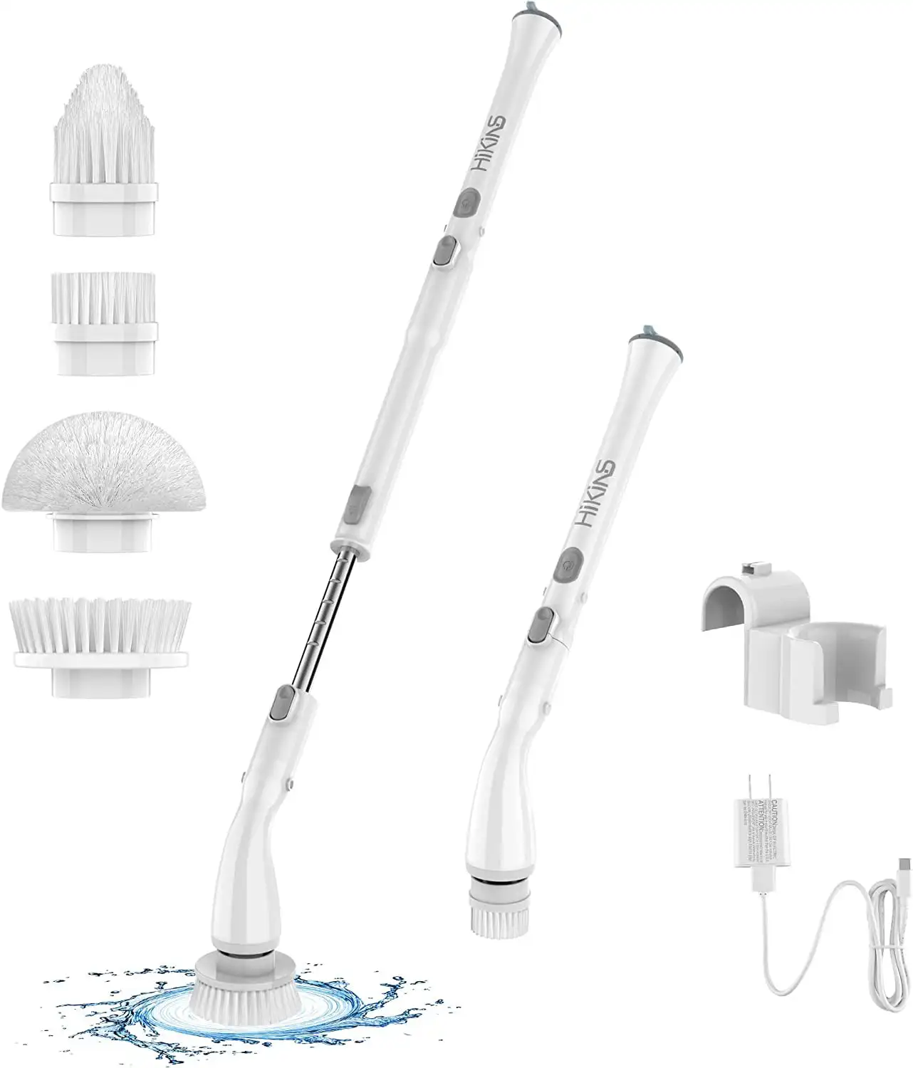 

Electric Spin Scrubber Cleaning Brush Cleaner - 4 Replaceable Brush Heads, Adjustable Extension Handle, Power Drill, Ideally Cle