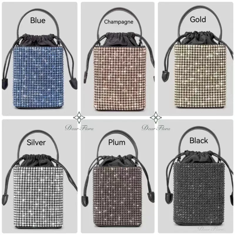 Women's Bling Water Diamond Fashion Handbags Elegant Shinny Rhinestone Shoulder Bag Luxury Glitter Evening Party Crossbody Bags