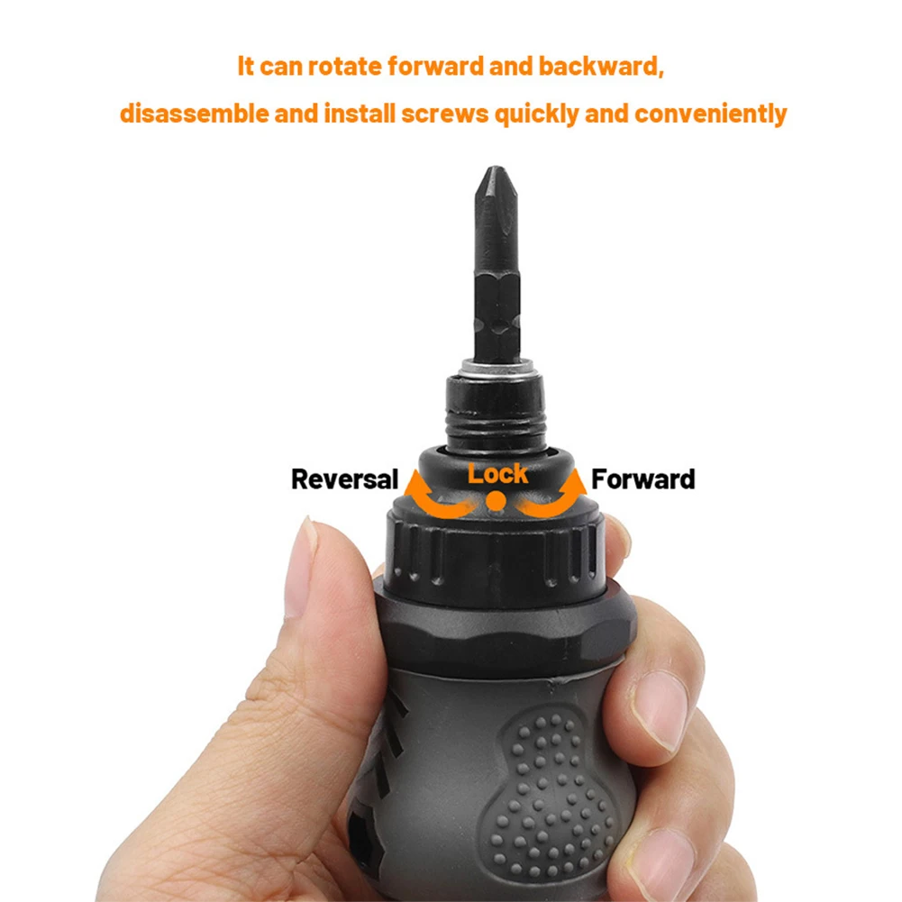 

2 In 1 Man Ratchet Wrench Screwdriver Ratchet Handle Carbon Steel Mini Screwdriver Telescopic Dual-purpose Phillips